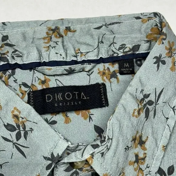Dakota Grizzly Shirt Mens Size M Green‎ Floral Short Sleeve Fishing Hiking - Picture 5 of 7